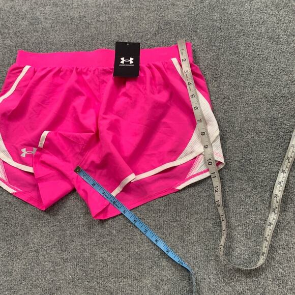 Under Armour Shorts Womens Small Neon Pink White Fly By 2.0 Loose Heatgear Lined - Picture 5 of 13